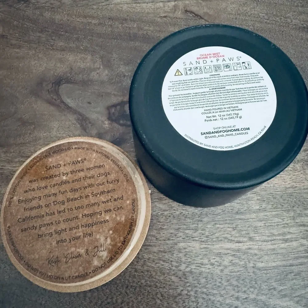 Pug Dog Ocean Mist Sand + Paws Jar Candle